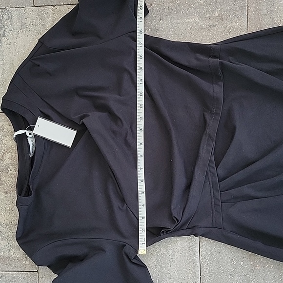 Simkhai Zeus Black Dress Sz L Subtle Ruching Figure Enhancing Spring 2024 - Picture 10 of 11